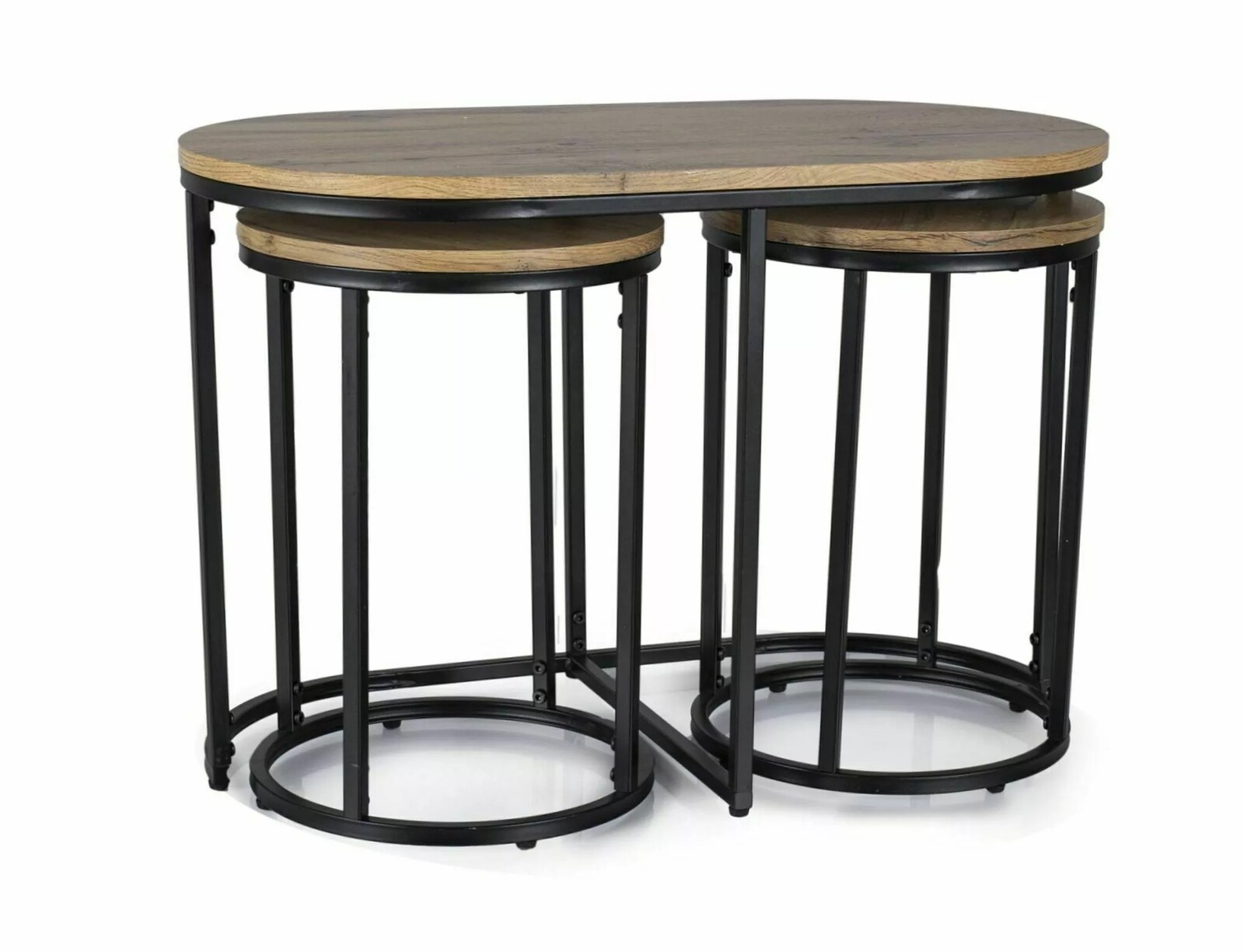 Sada 3 ks konferenčních stolků Twix černá/dub artisan