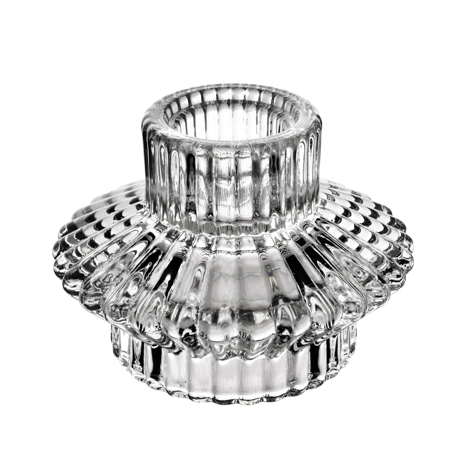 Skleněný svícen PATRICIA 8x6 cm čirý