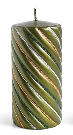 Vánoční svíčka Winter Colours 17,5 cm světle zelená