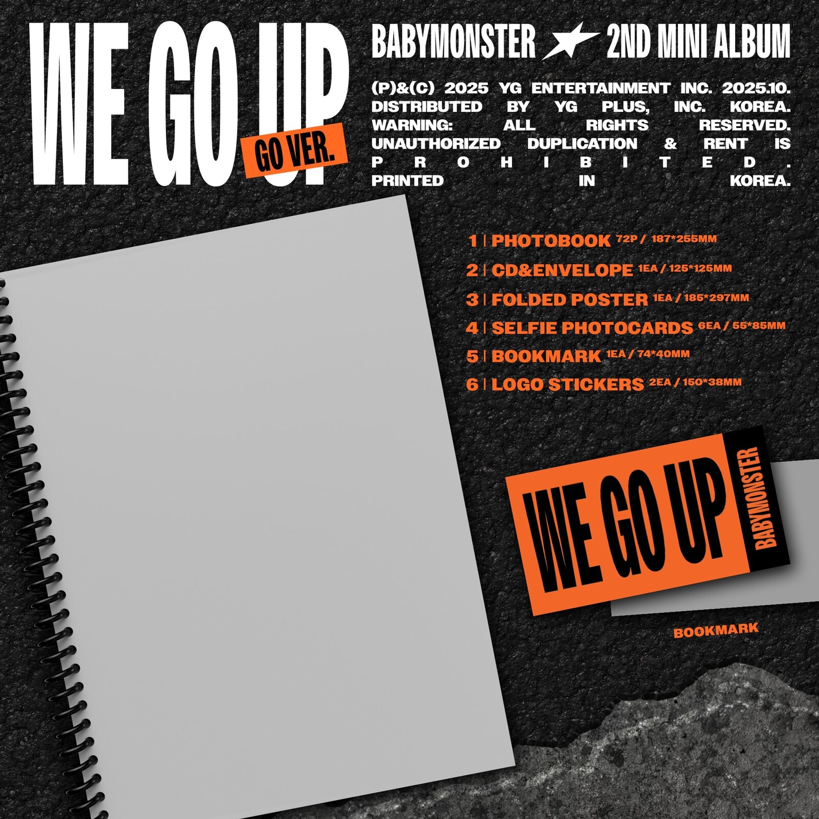 Babymonster, We Go Up / PHOTOBOOK GO VERSION, CD