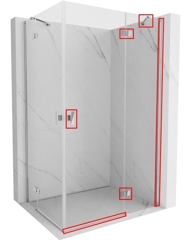 MEXEN - MIST montážna sada pre 8A5, chróm, pravá 8A5-01-P