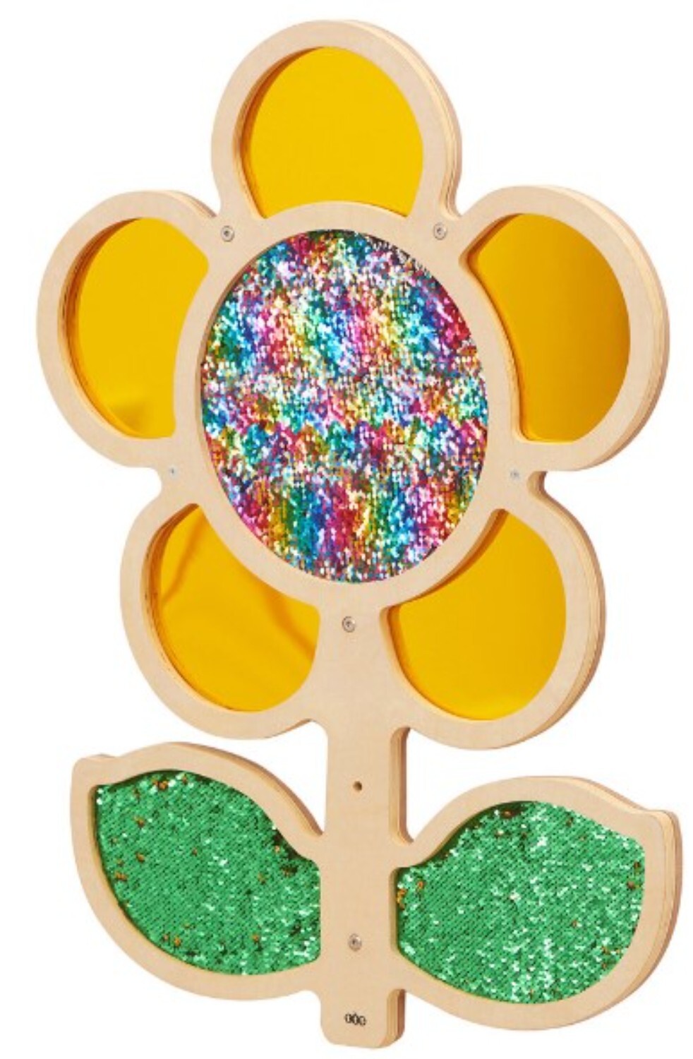 Kytička s flitry a zrcadlem - žlutá (1ks)