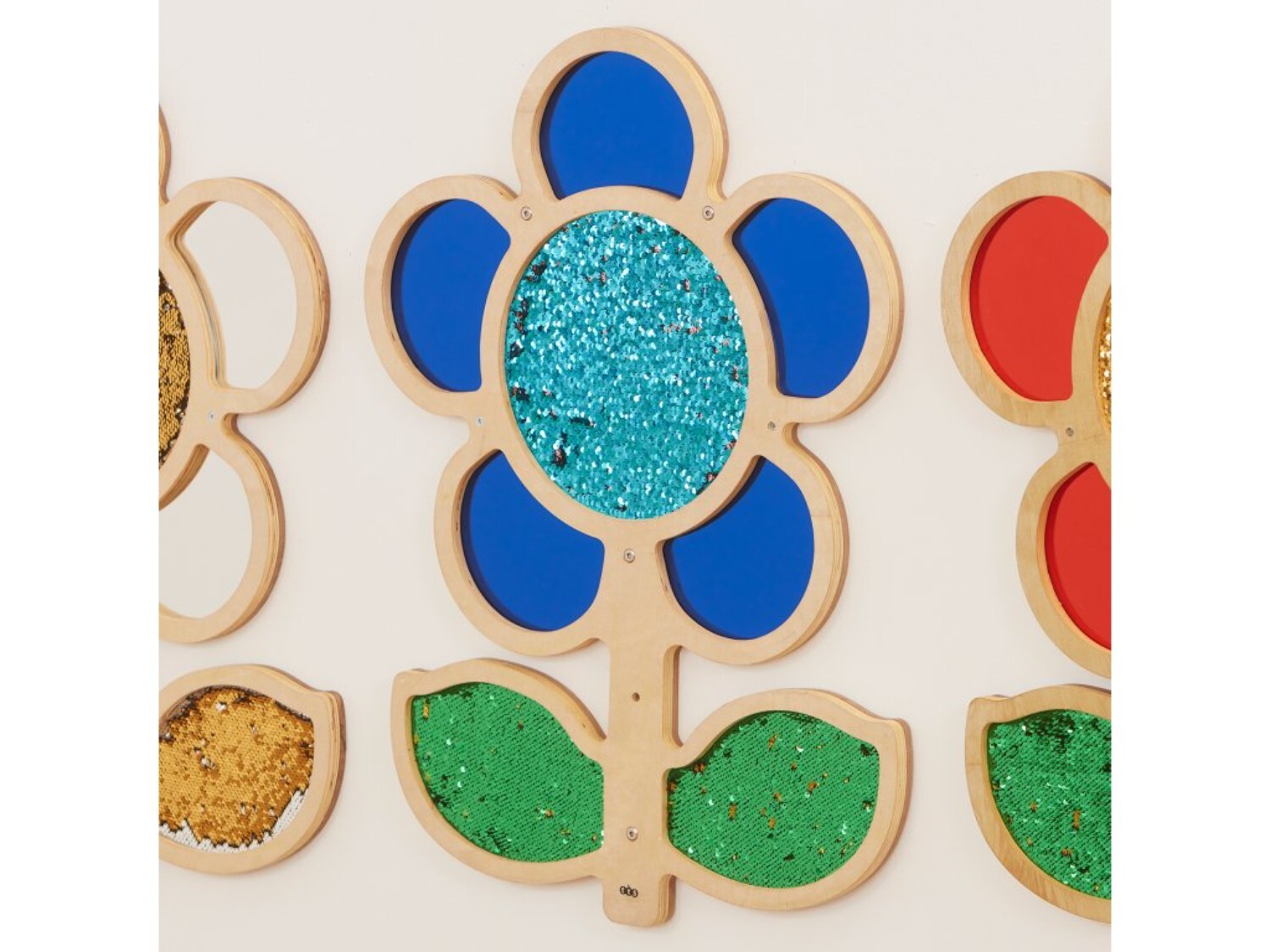 Kytička s flitry a zrcadlem - modrá (1ks)