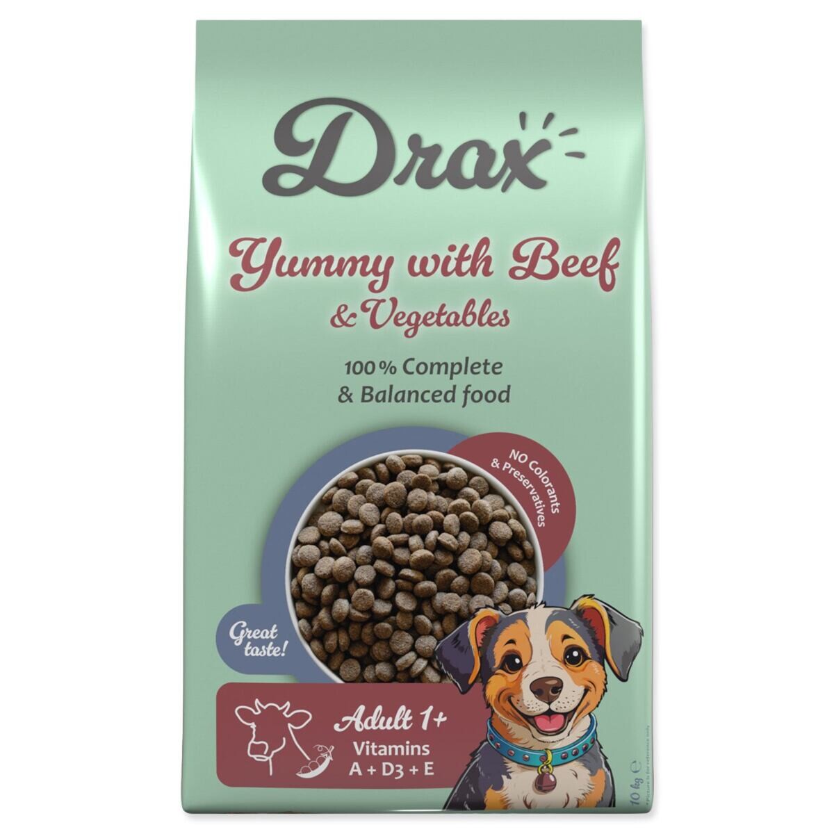 Krmivo Drax Adult s hovězím a se zeleninou 10kg