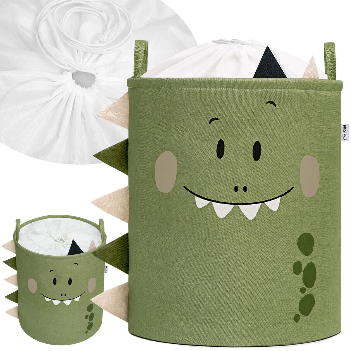 Sipo Kôš na hračky XL so šnúrkou, skladací bavlnený / 63 l, DINO