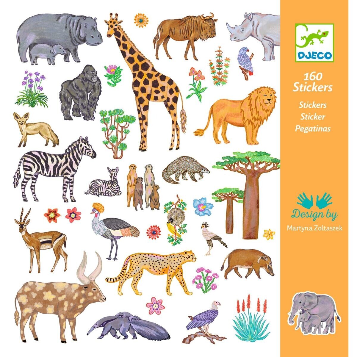 DJECO Samolepky Africké zvieratá