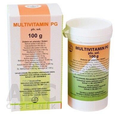 Pharmagal, spol. s.r.o. PharmaGal MULTIVITAMIN PG prášok na perorálny roztok 1x100 g