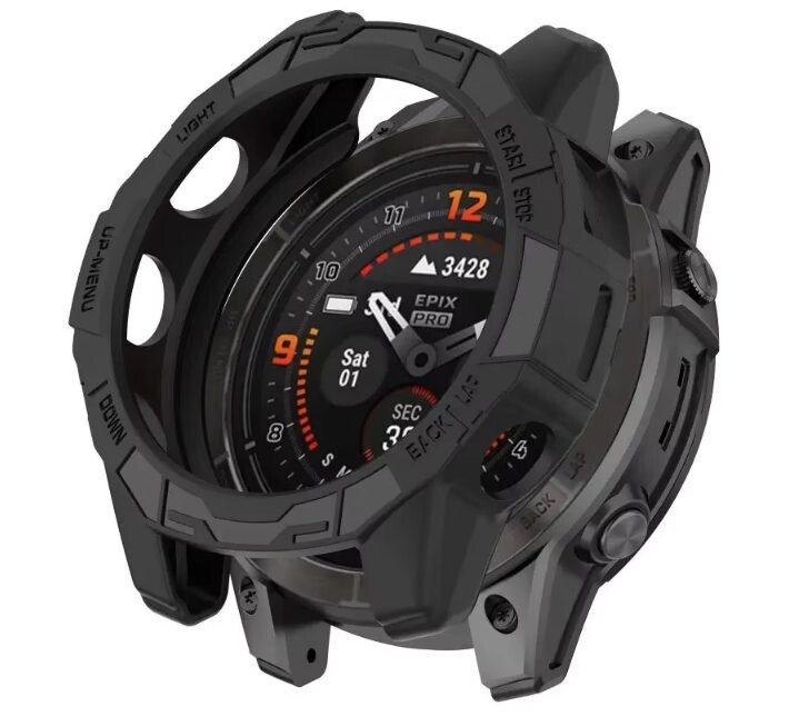 Silikónový rámik pre Garmin Epix Pro, 47 mm - čierny