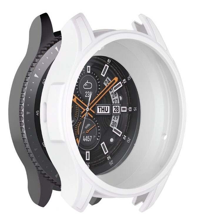 Silikónový rámik pre Samsung Gear S3 a Galaxy Watch 46 mm - Biele