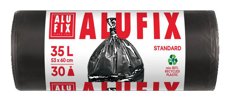 ALUFIX - Vrecia na odpad 35L, 30ks čierne, 53x60cm