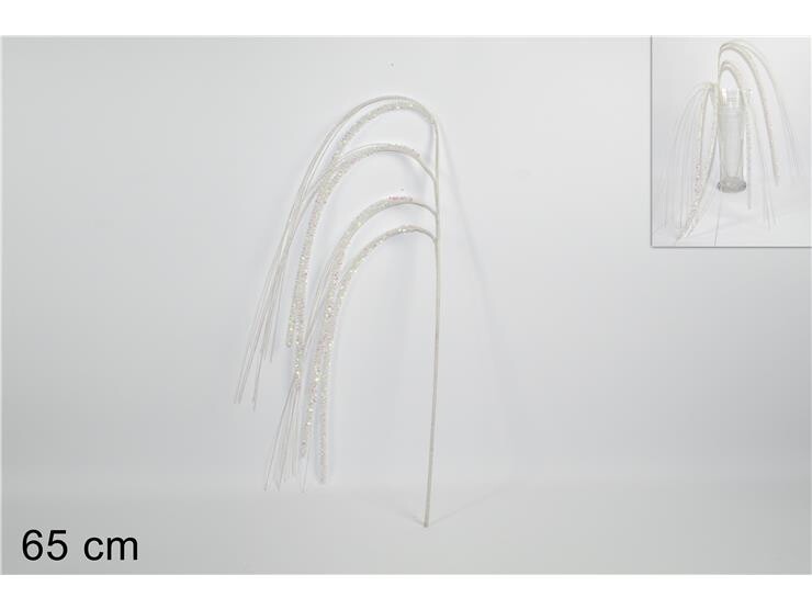 MAKRO - Dekorácia vianočná 65cm, biela zápich