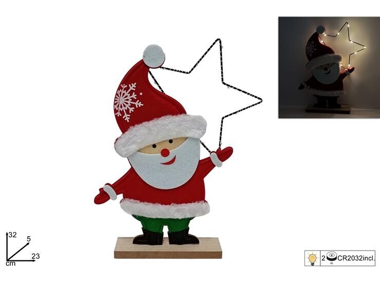 MAKRO - Mikuláš s hviezdou LED 32cm