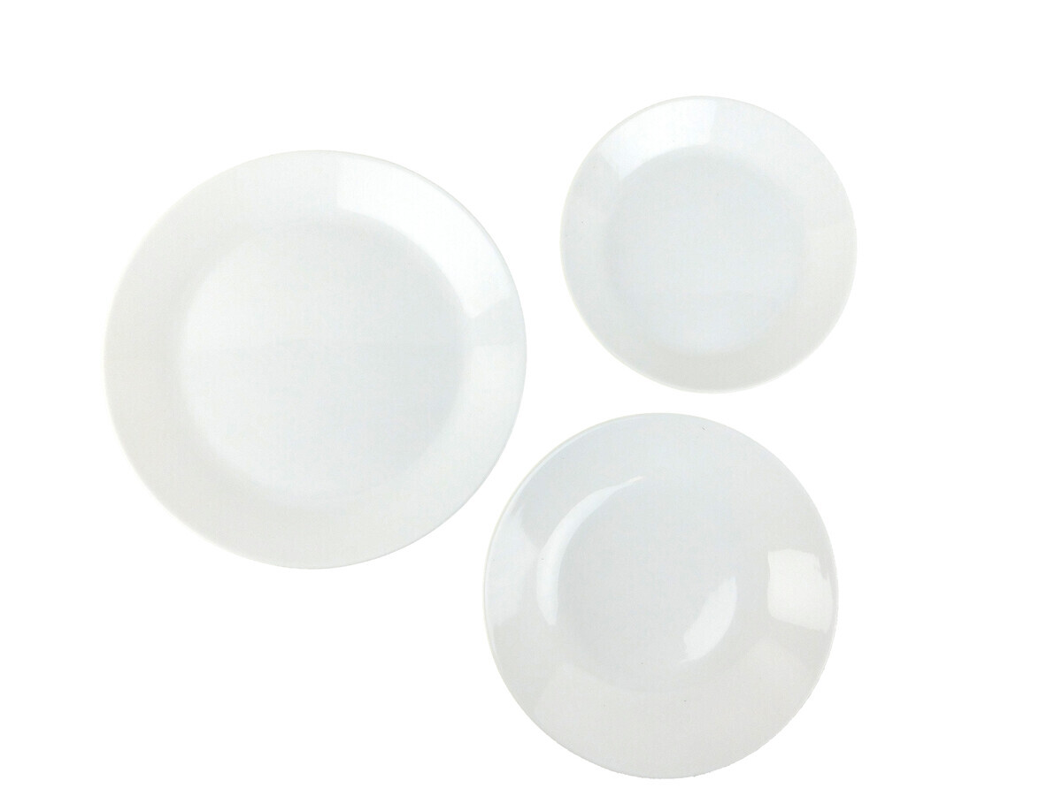 MAKRO - Obedová súprava 18-dielna, bez dekoru, sklo tvrdené