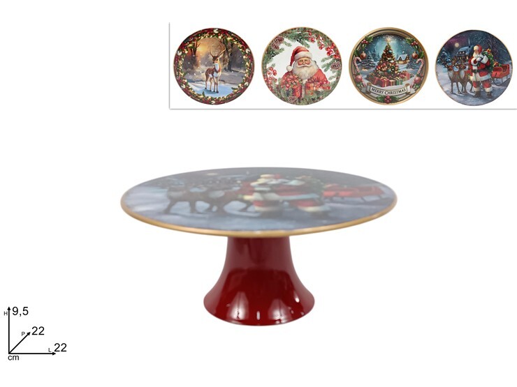 MAKRO - Podnos vianočný na podstavci rôzne motívy