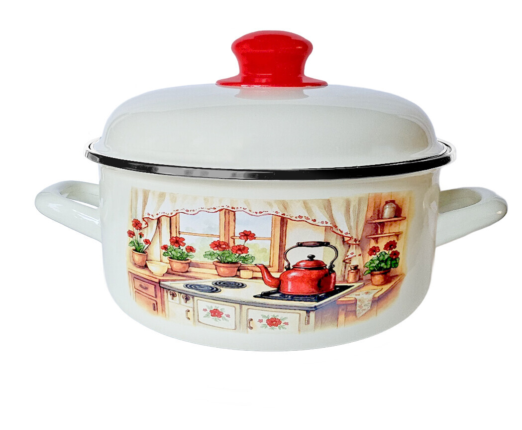 MAKRO - Randlík smalt 18cm 2,2L s pokrievkou Rustika