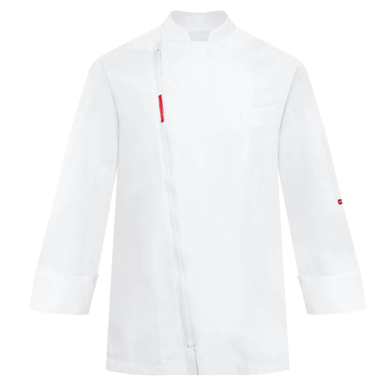 TOMA Kuchársky rondon TOMA (zapínanie na zips) - biely, dlhý rukáv XS
