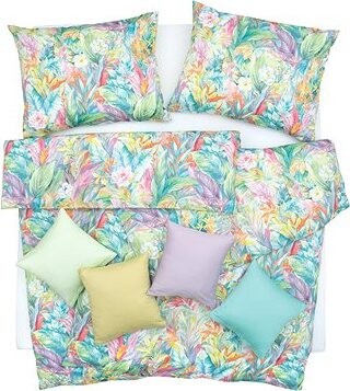 SCANquilt obliečky SATÉN DESIGN tropicana pestrá 140 × 200/70 × 90 cm