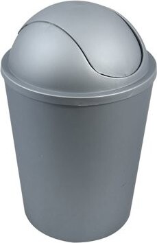 MSV výklopný kôš Ako, strieborný, plast, 5,5 l