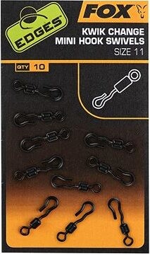 Fox Edges Kwik Change Mini Hook Swivels, veľkosť 11, 10 ks