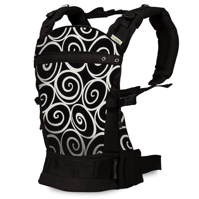 Detské nosítko Liliputi Buckle Rainbow Elegance - čierne