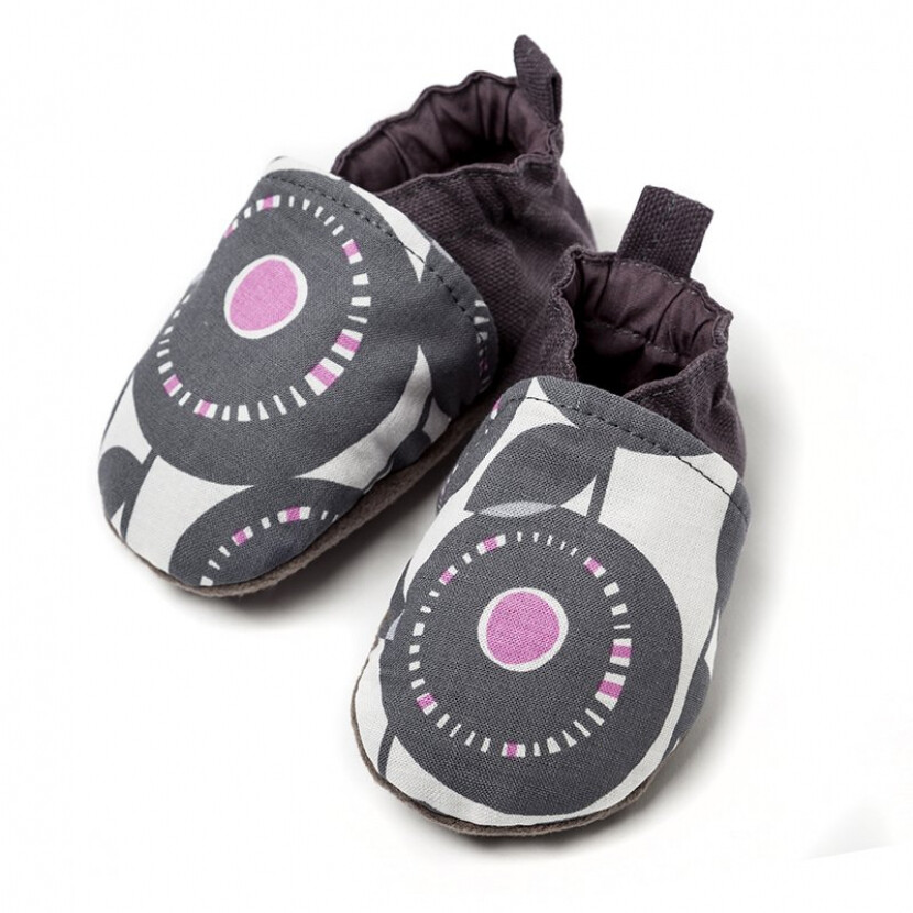 Textilné capáčky Liliputi Peony - sivé, XXS