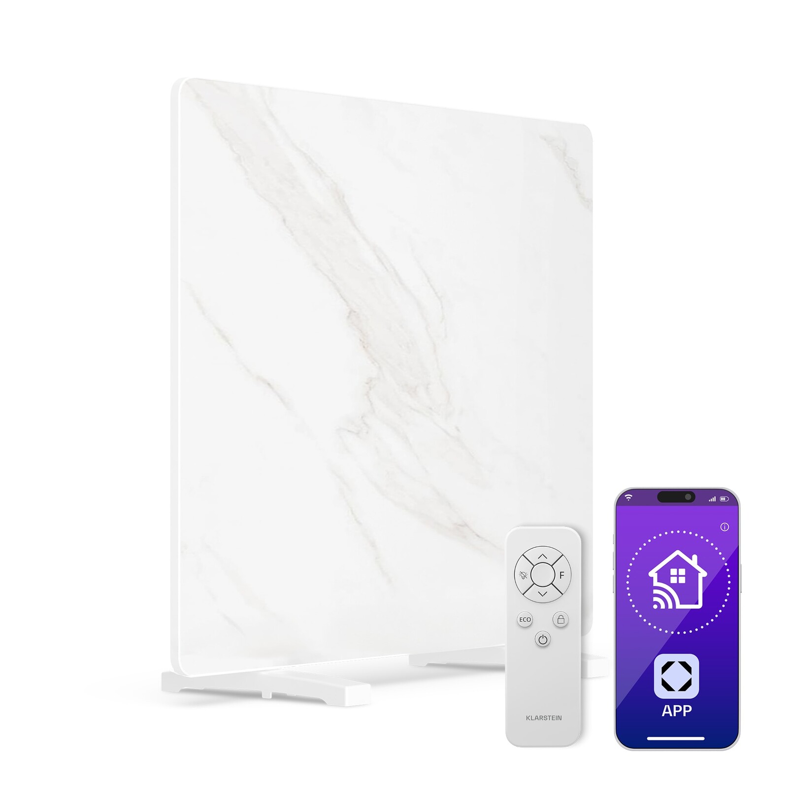 Klarstein MarmoHeat infračervený panel | 420 W | 6 - 12 m² | mramorový dizajn | 70 cm x 63 cm