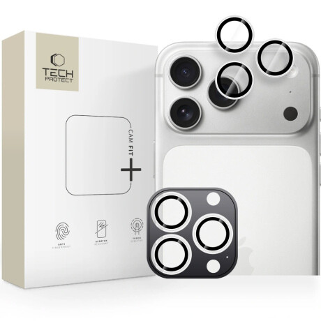Tech-Protect CamRing Fit ochranné sklo na kameru na iPhone 14/15/16/17 Pro / Max, strieborné