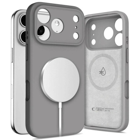 Tech-Protect Silicone MagSafe kryt na iPhone 17 Pro Max, šedý