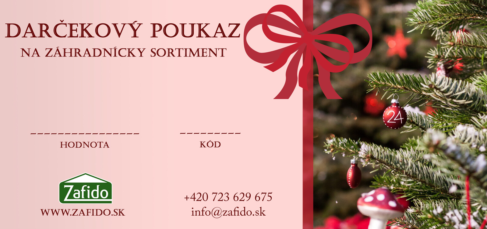 Zafido Vianočný poukaz v hodnote 20 €