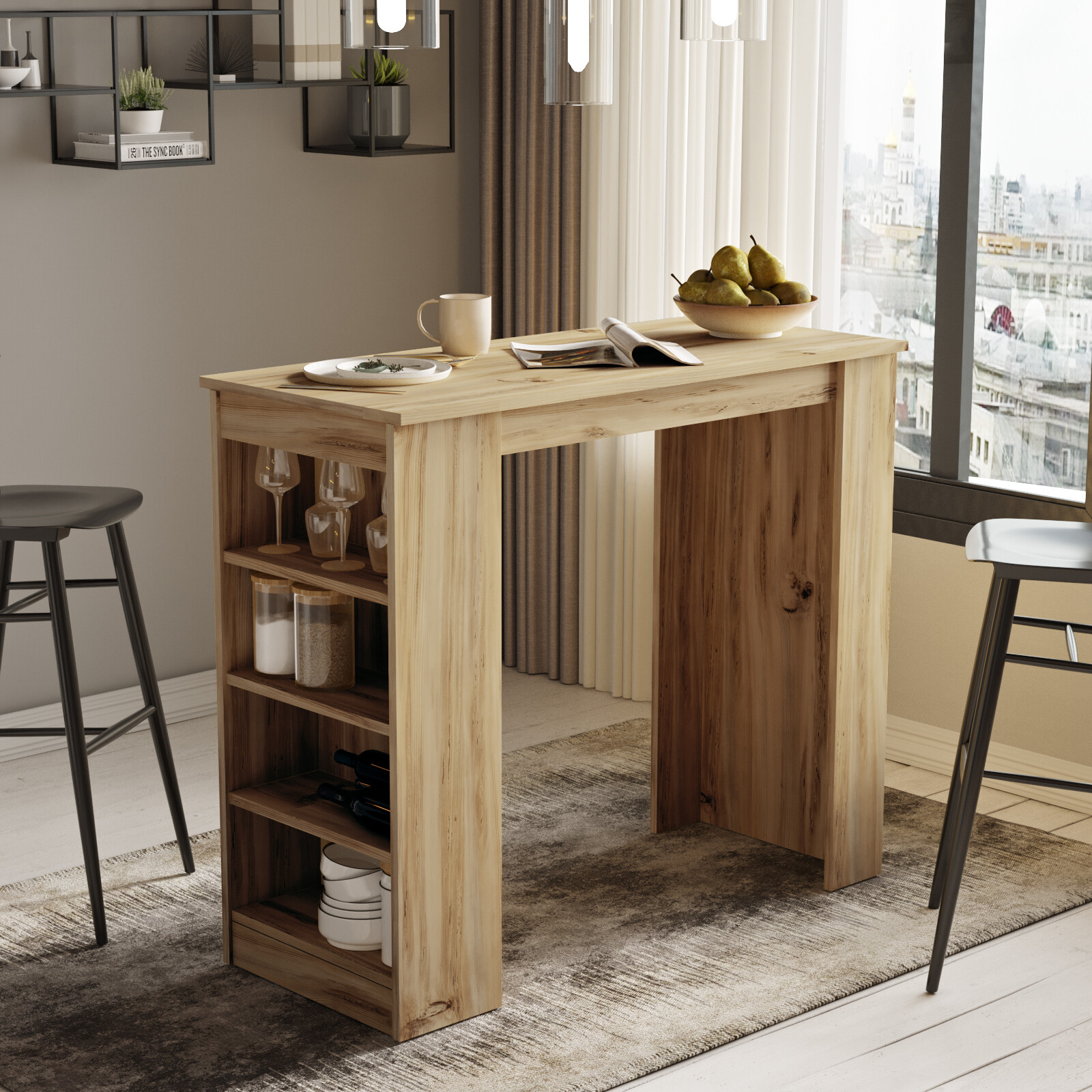 Barový stôl Houseland Masasi dub Wotan