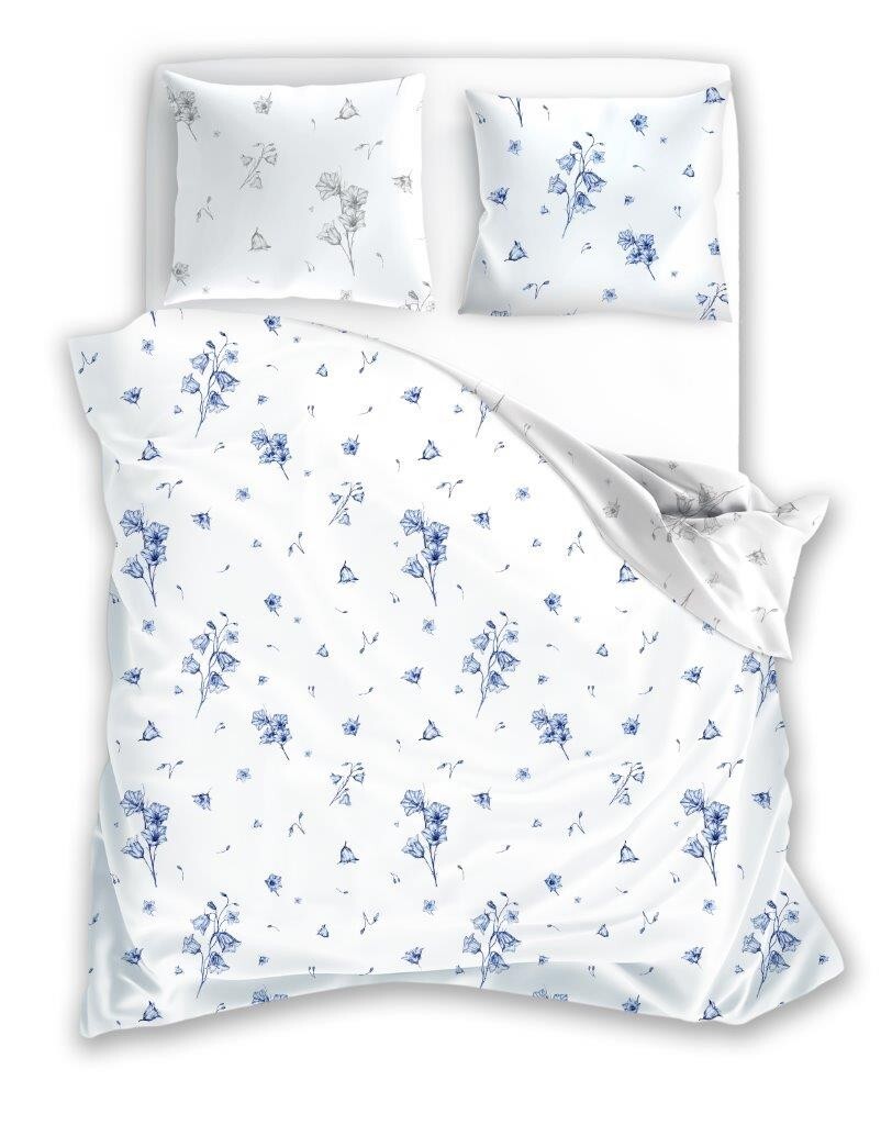 Bavlněné povlečení Primavera 001 160x200 cm + 2x 70x80 cm bílé/šedé