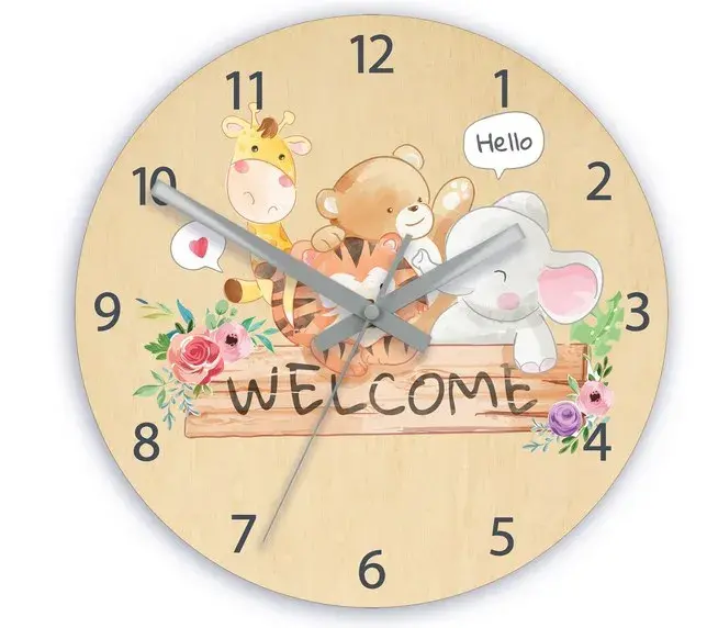Dětské nástěnné hodiny Ami Zvířátka 30 cm vícebarevné