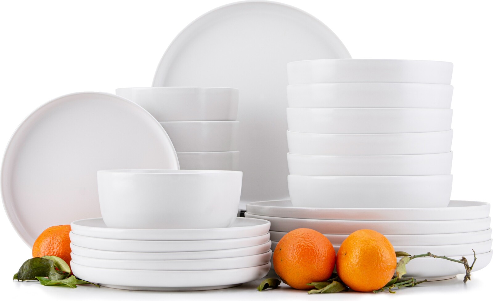 Jedálenská sada tanierov pre 6 osôb VICTO 24 ks biela