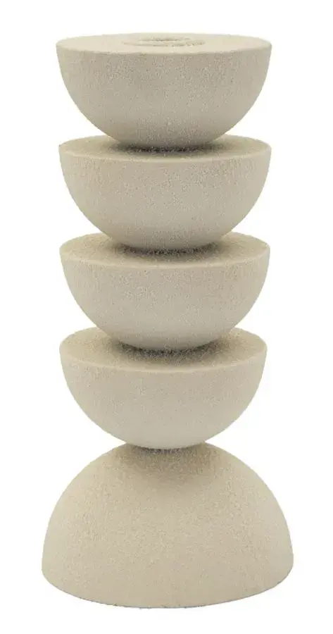 Kovový svícen Pix 21 cm krémový