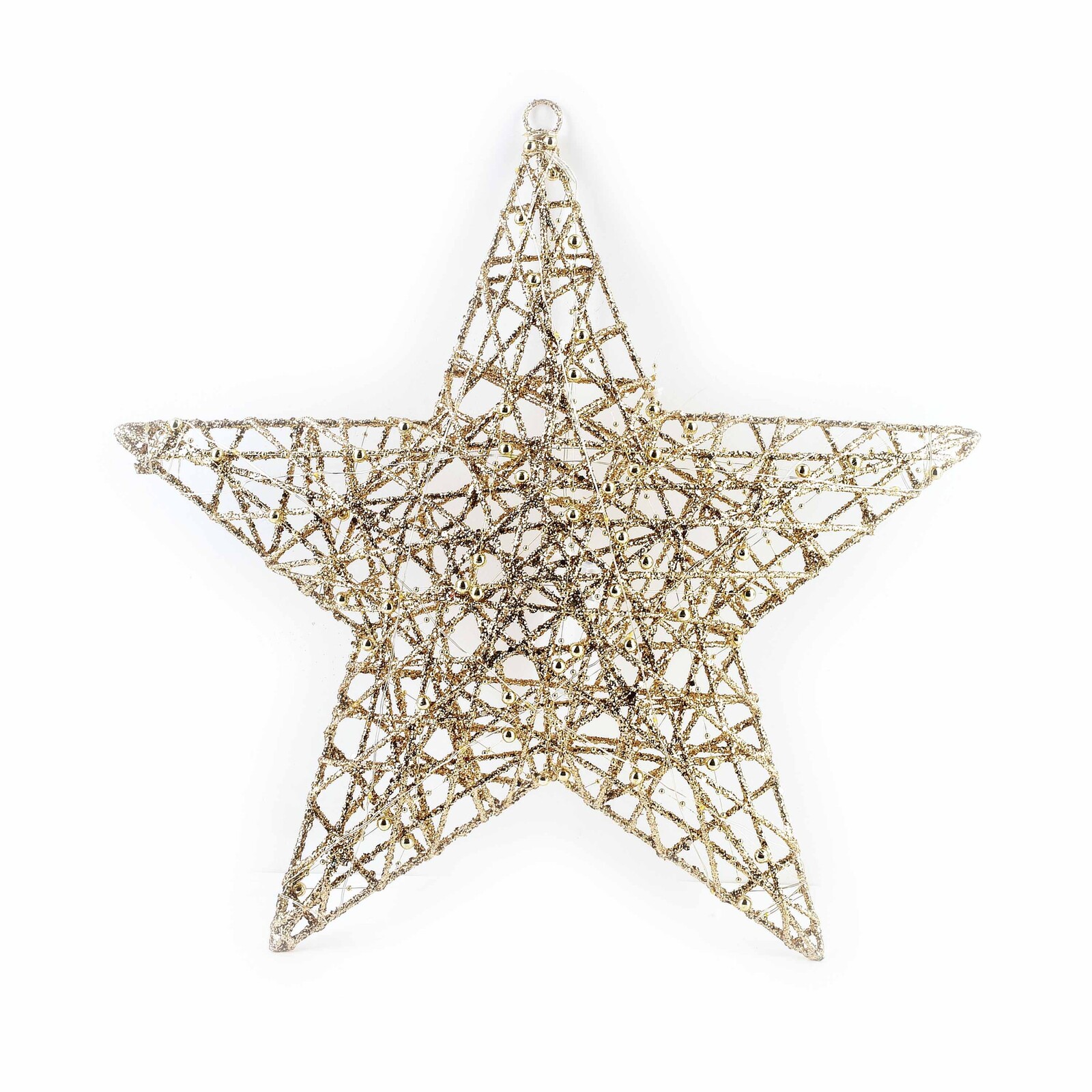 LED vánoční závěsná hvězda SANTA LILA I 45 cm růžovo-zlatá