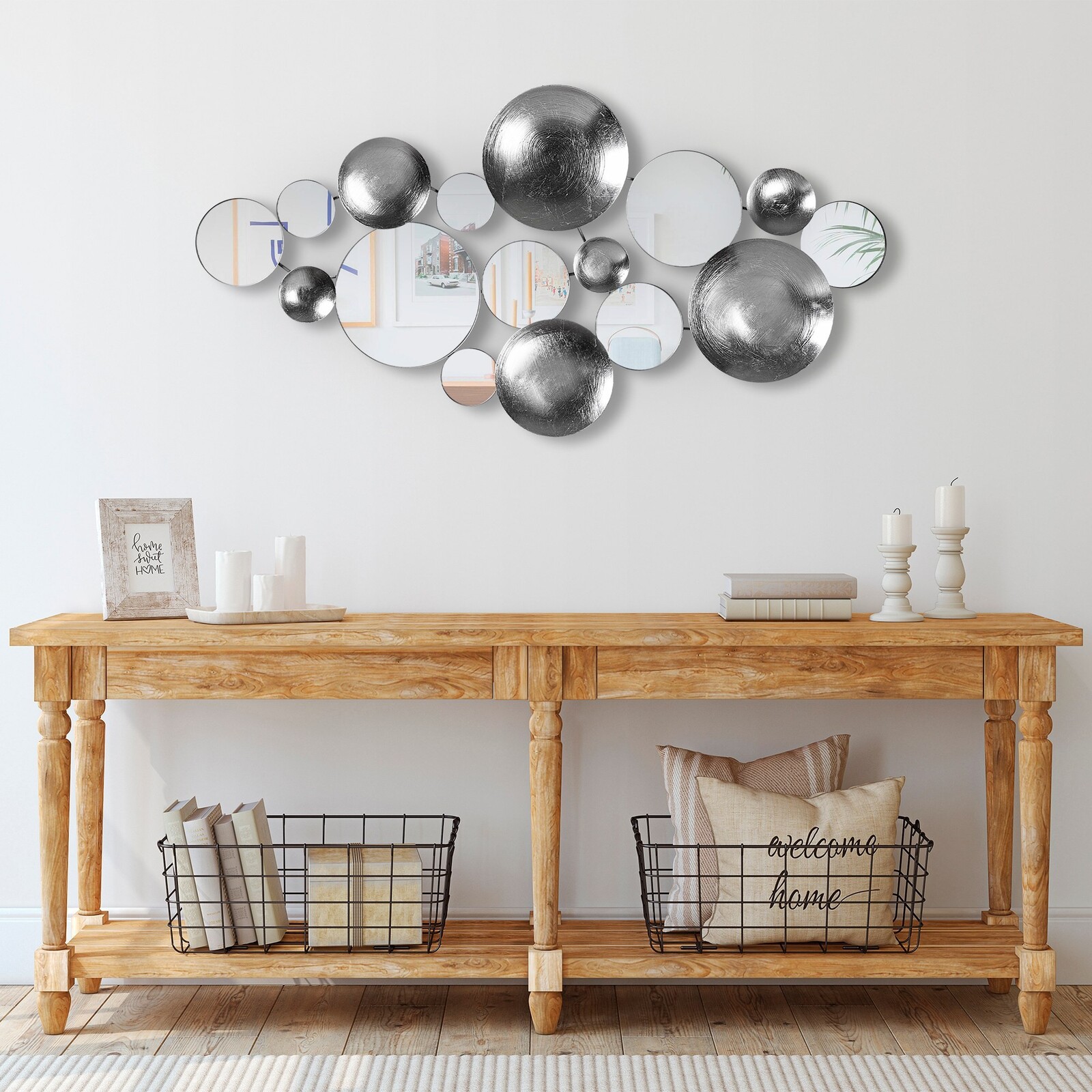 Nástěnná kovová dekorace Infinity 3 stříbrná