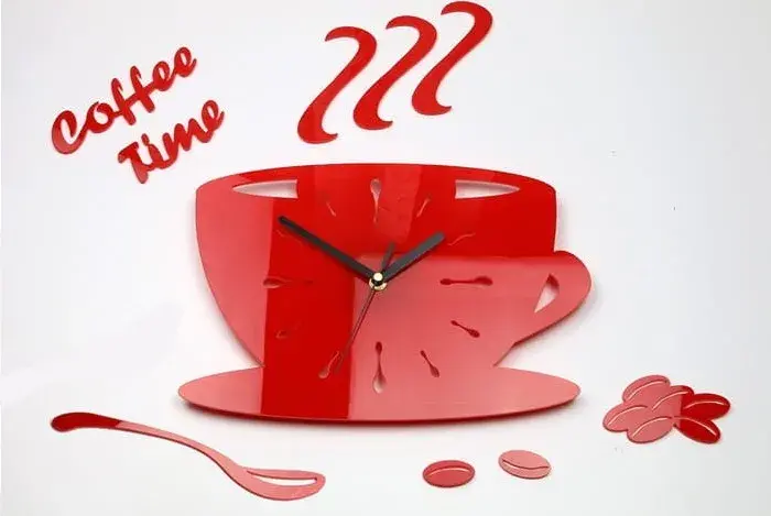 Nástěnné hodiny Coffe 33 cm červené