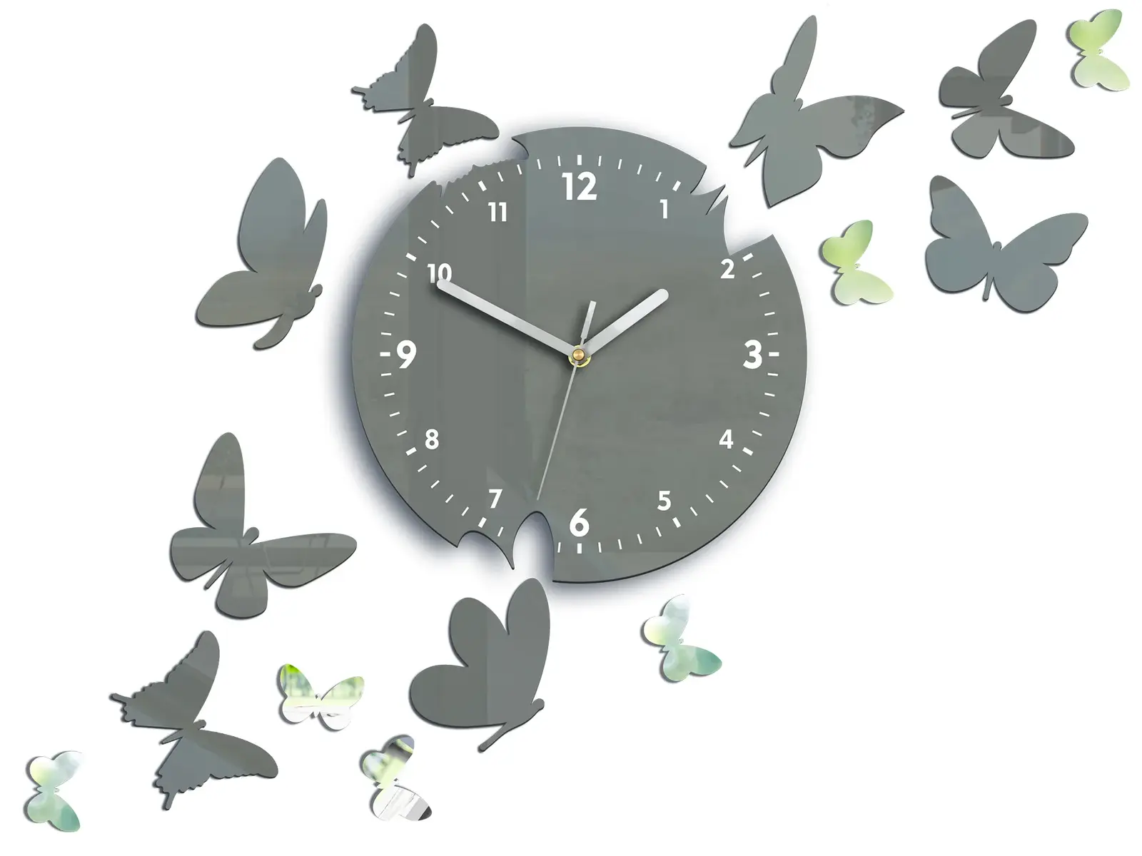 Nástěnné hodiny Motyle 28 cm šedé