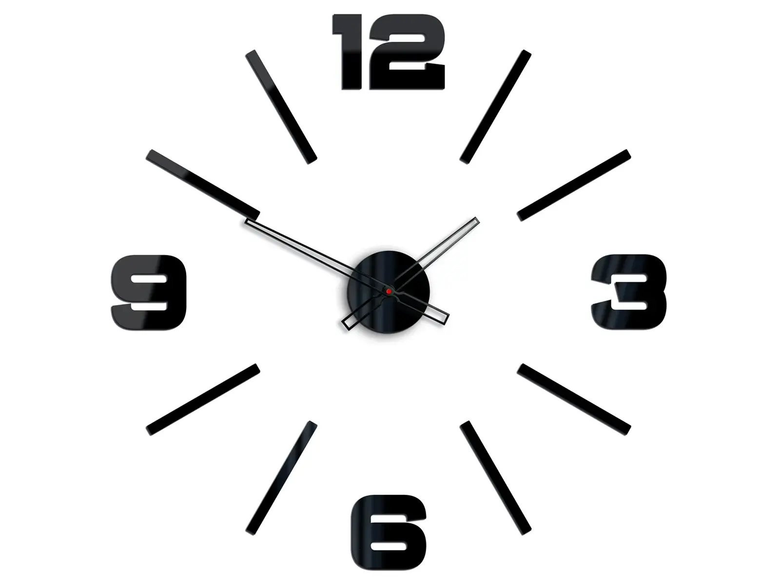 Nástěnné samolepící hodiny Vito 75 cm černé