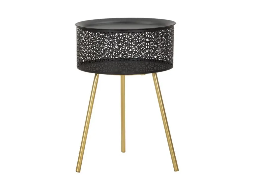 Odkládací stolek Blacky 35 cm černý/zlatý