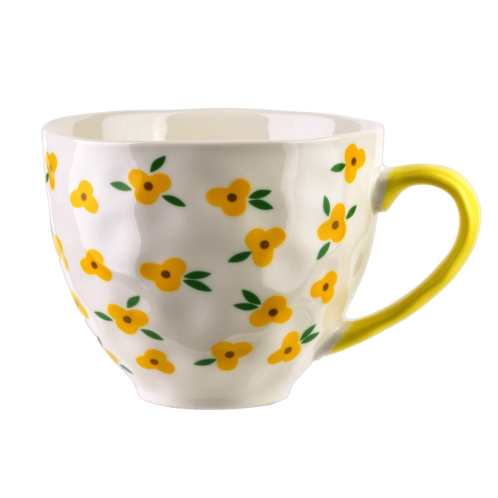 Porcelánový hrnek FLORELLA 400 ml bílý/žlutý
