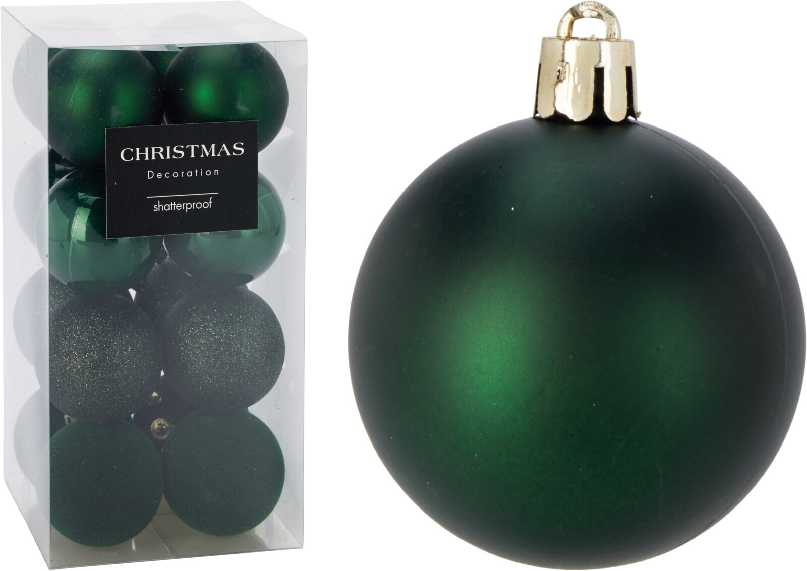 Sada 16 ks vánočních baněk Nikita 6 cm zelená