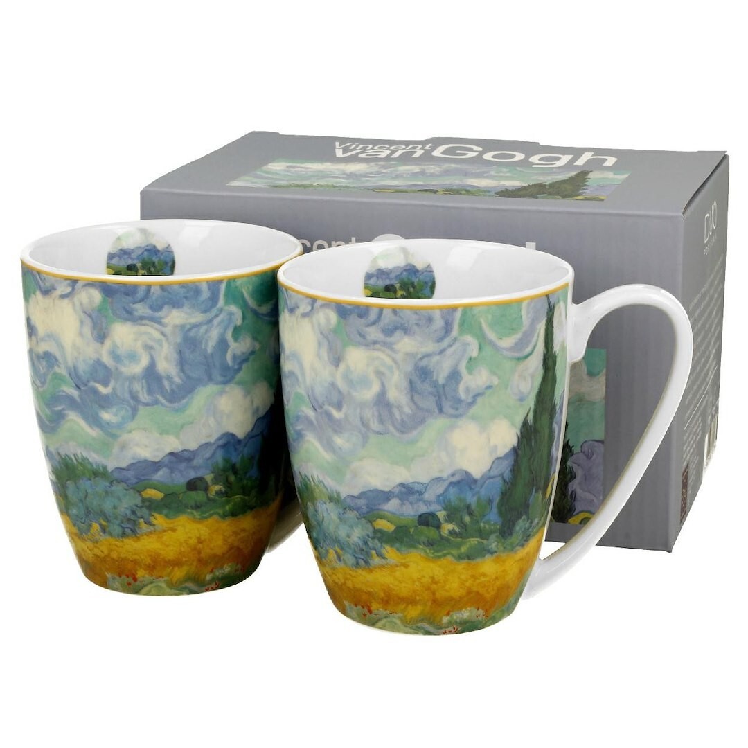 Sada 2 ks porcelánových hrnků Van Gogh Wheat Field 350 ml vícebarevný