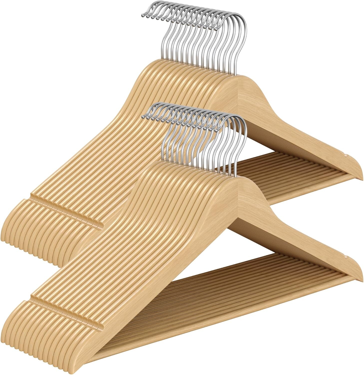 Sada 30 ks dřevěných ramínek Goty hnědá