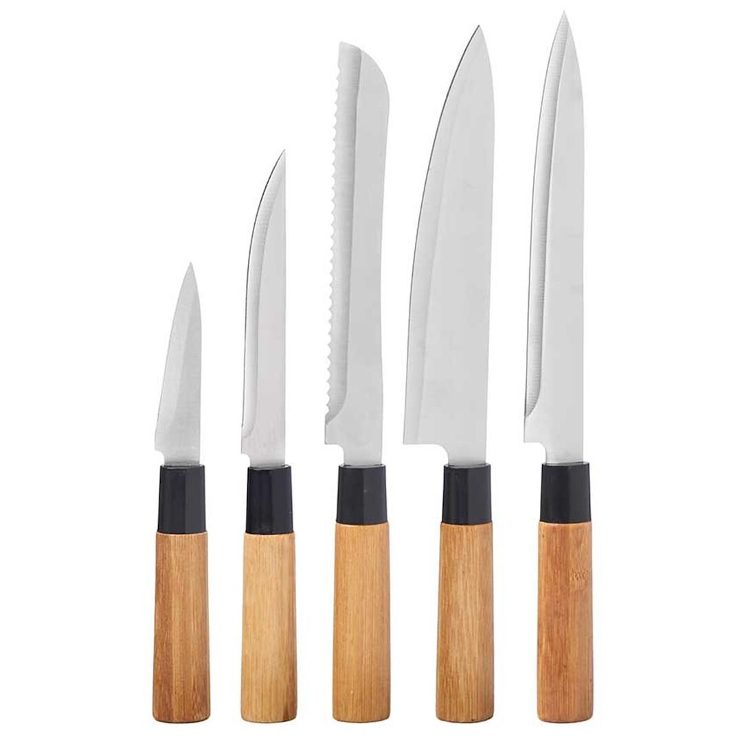 Sada 5 ks nožů KINVARA hnědá