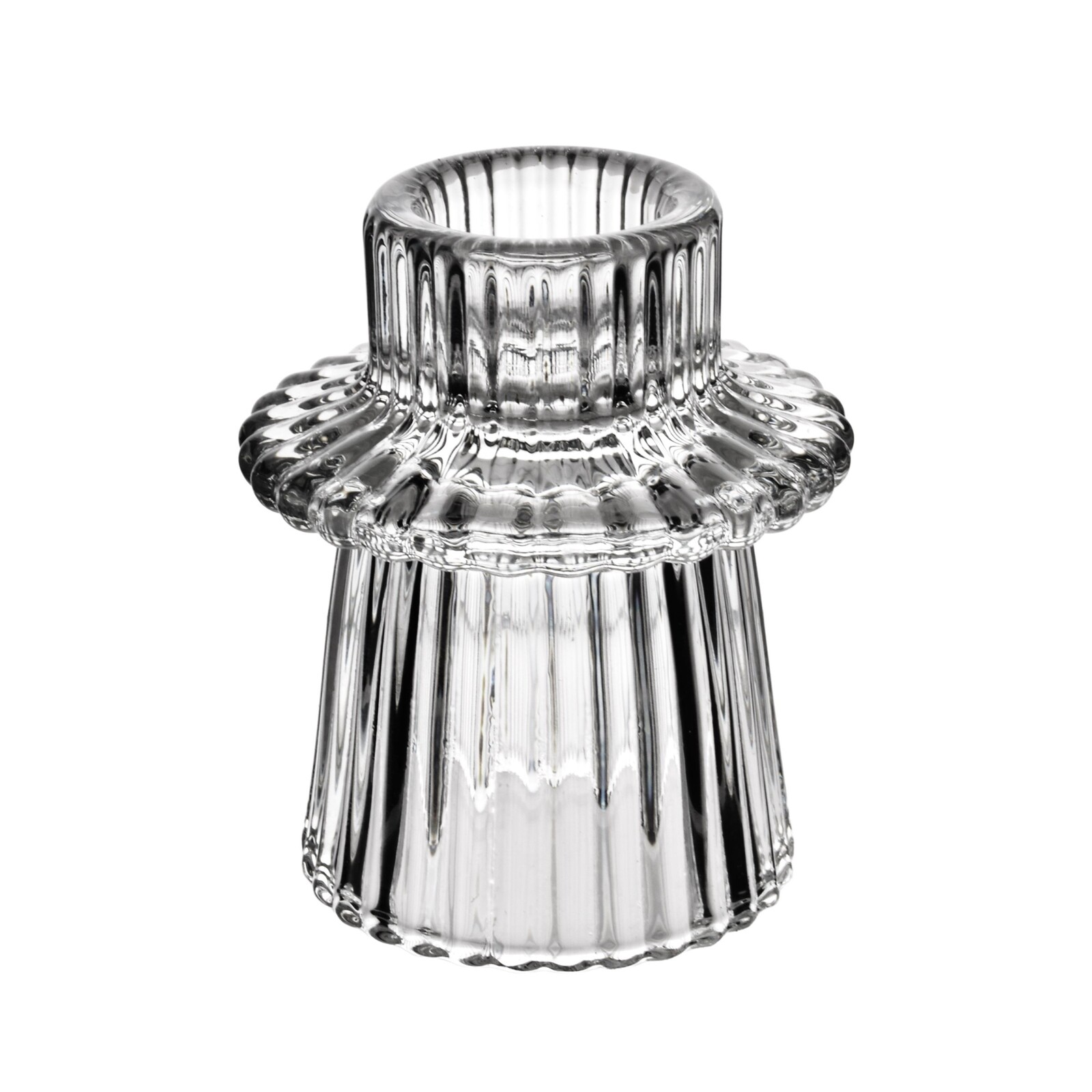 Skleněný svícen PATRICIA 6x7 cm čirý