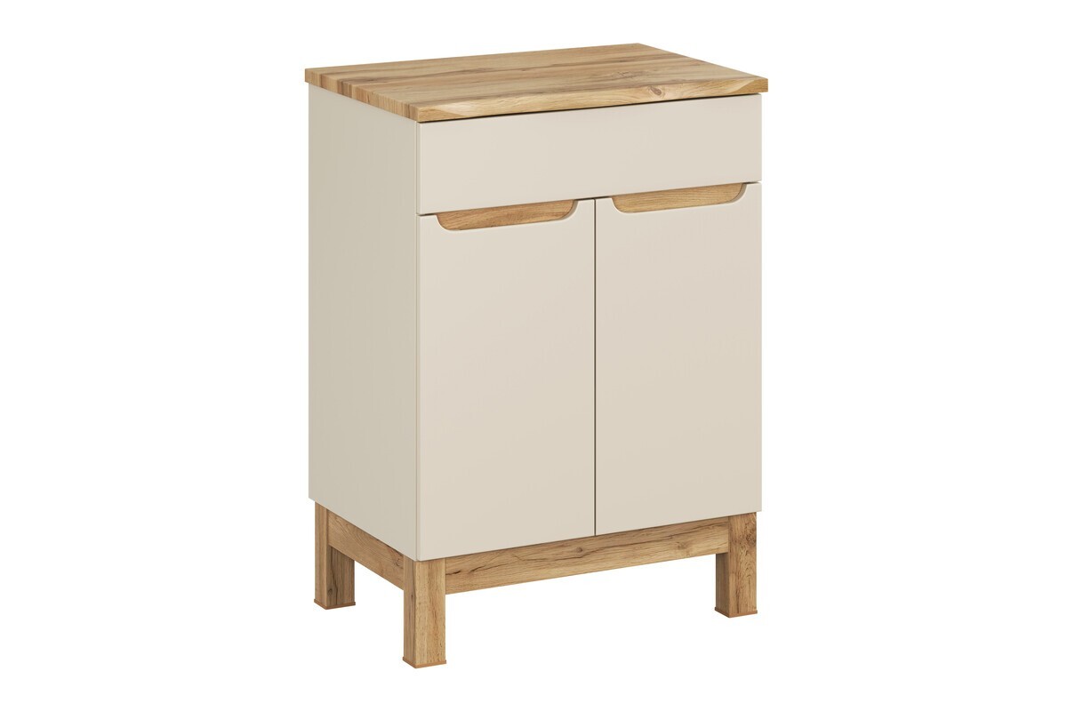 Skříňka pod umyvadlo Bali Nature s deskou 60 cm kašmírová/dub wotan