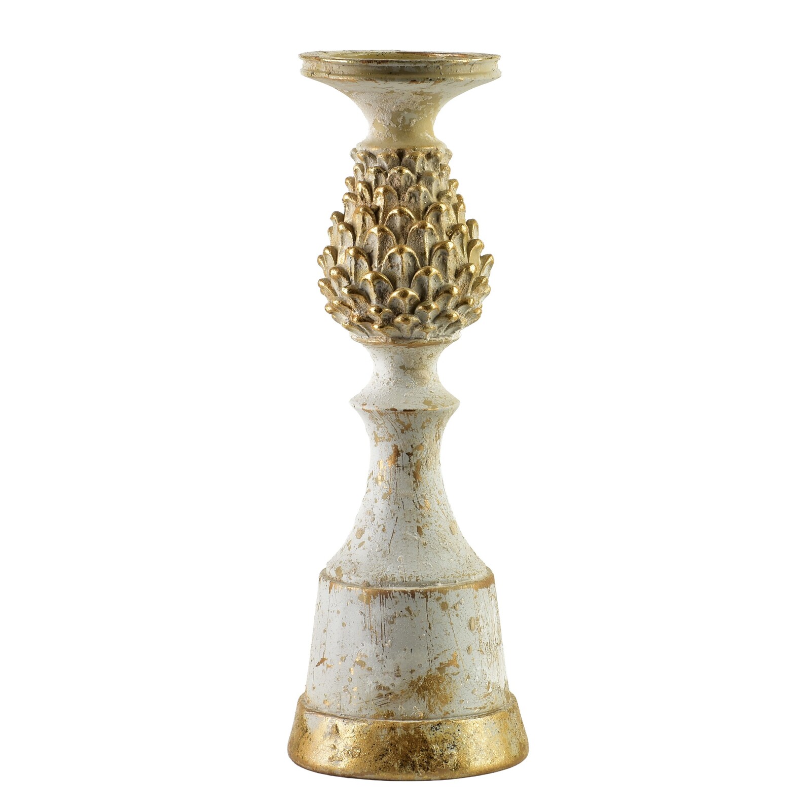 Svícen Santa Lila 19 cm bílo-zlatý