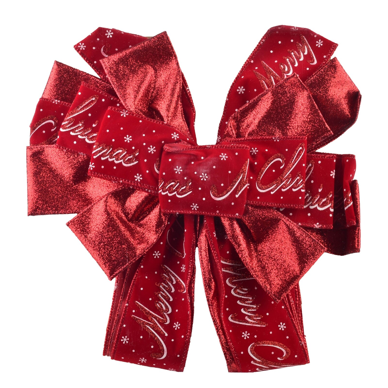 Vánoční dekorativní mašle Santa Lila 32x130 cm červená s nápisem Merry Christmas