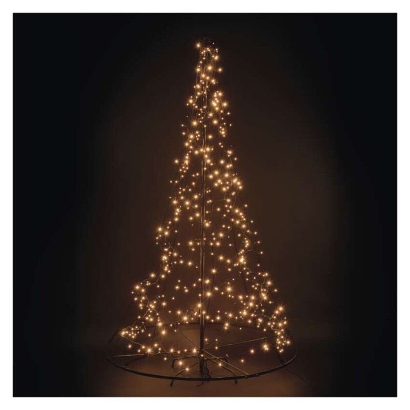 Vánoční světelný LED strom Imani 180 cm černý/teplý bílý
